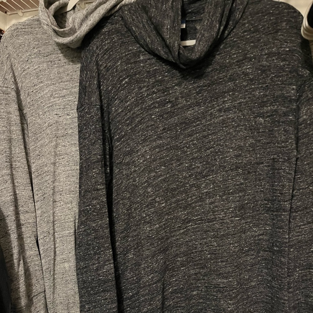 2 Excellent Condition Old Navy Turtleneck Maxi dresses size Medium Gray/Black